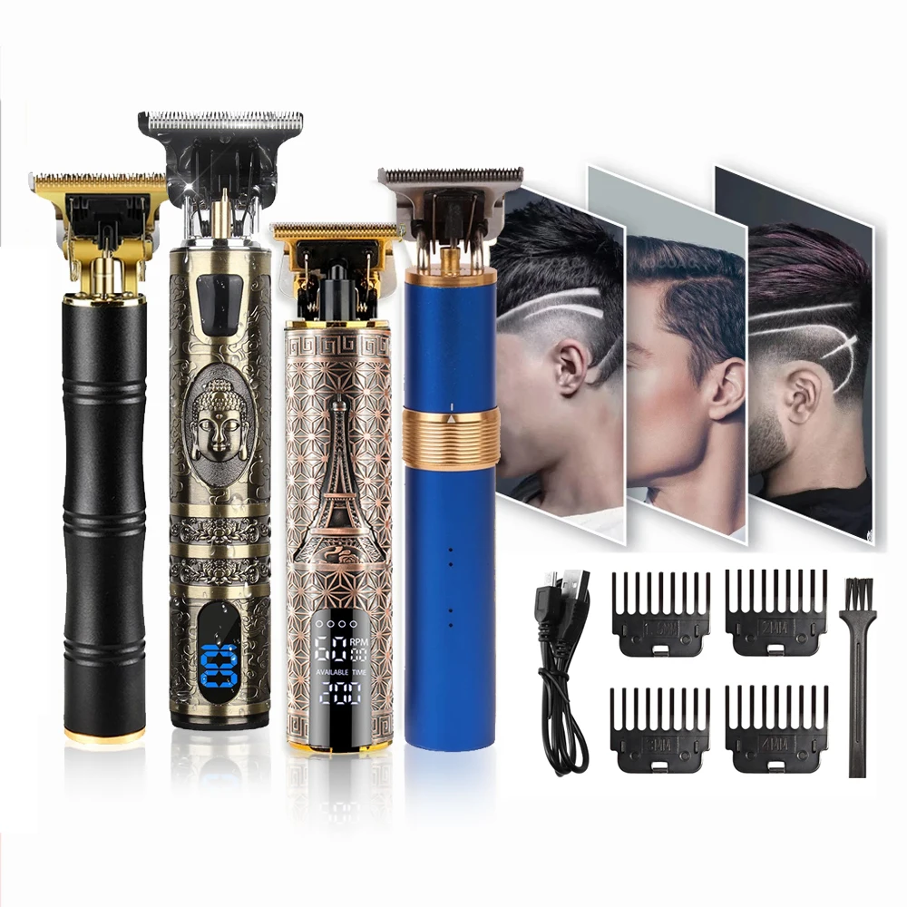 

2021 T9 Electric Hair Trimmer Cordless Shaver Beard Trimmer Electric Shaver for Men 0mm Men Barber Hair Cutting Machine For Men