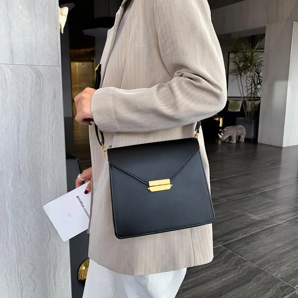 

Women Bags Fashion Casual Flap Shoulder Messenger Bags Female Wide Retro Pure Color Square Crossbody Handbags #55