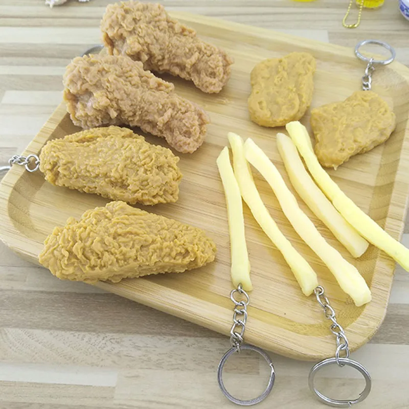 

Брелок для ключей KFC искусственный реалистичный стейк имитация еды брелок для сумки Детские аксессуары для ювелирных изделий подарки