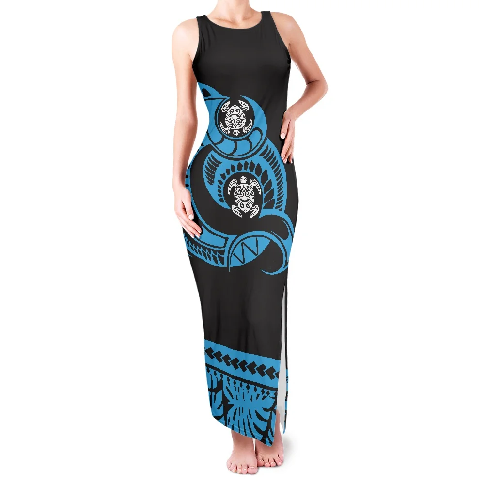 

Женское облегающее платье без рукавов, летнее полинезийское Платье с принтом черепахи, вечерние платья до щиколотки, 202