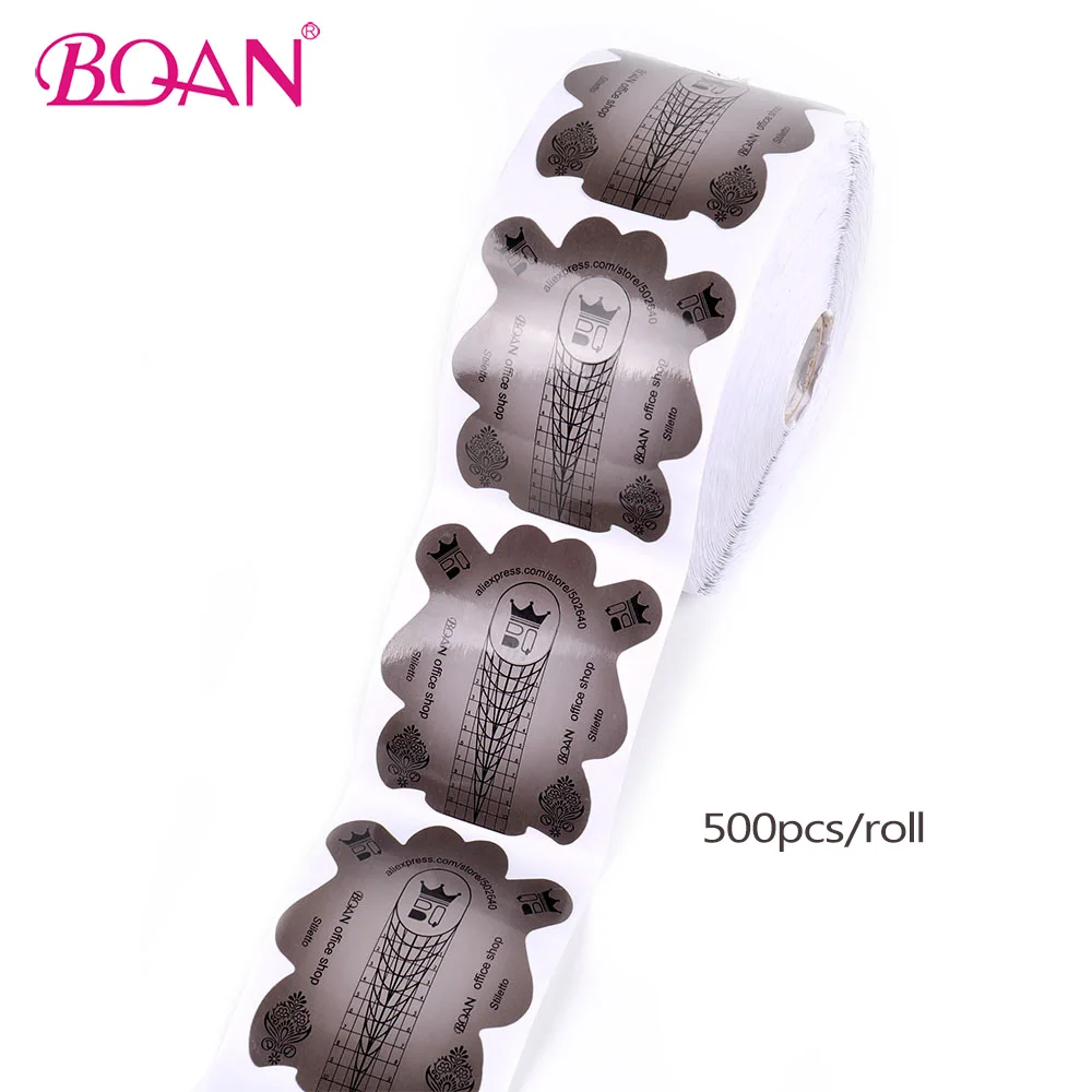 BQAN 500PC Профессиональная система для ногтей Adhesive 3D серые формы дизайна