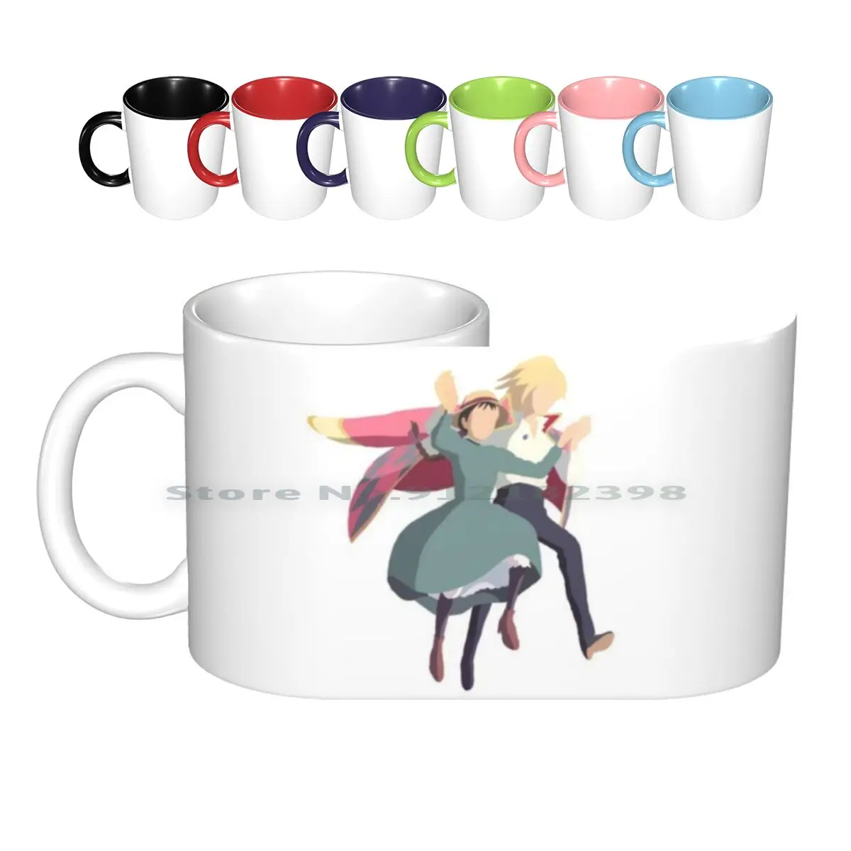 

Кружки Howl's с движущимся замком, керамические кружки, кофейные чашки, Кружка для молока и чая, кружка Howls, движущийся замок, Howl аниме ghiали студ...