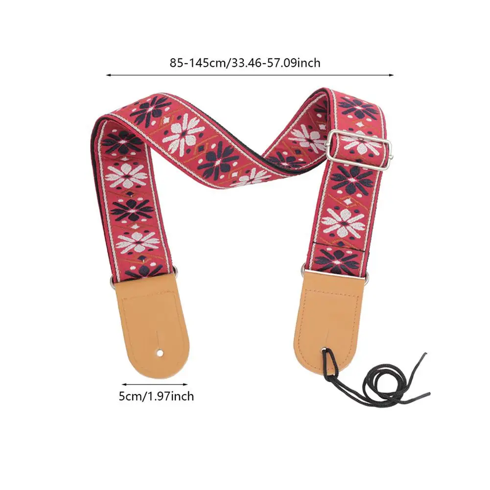 Вышитый ремень для гитары в народном стиле диагональный плечевой Регулируемый