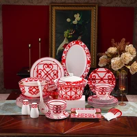 red iron window set household dish set plate enamel 43 skull porcelain dish microwave oven
