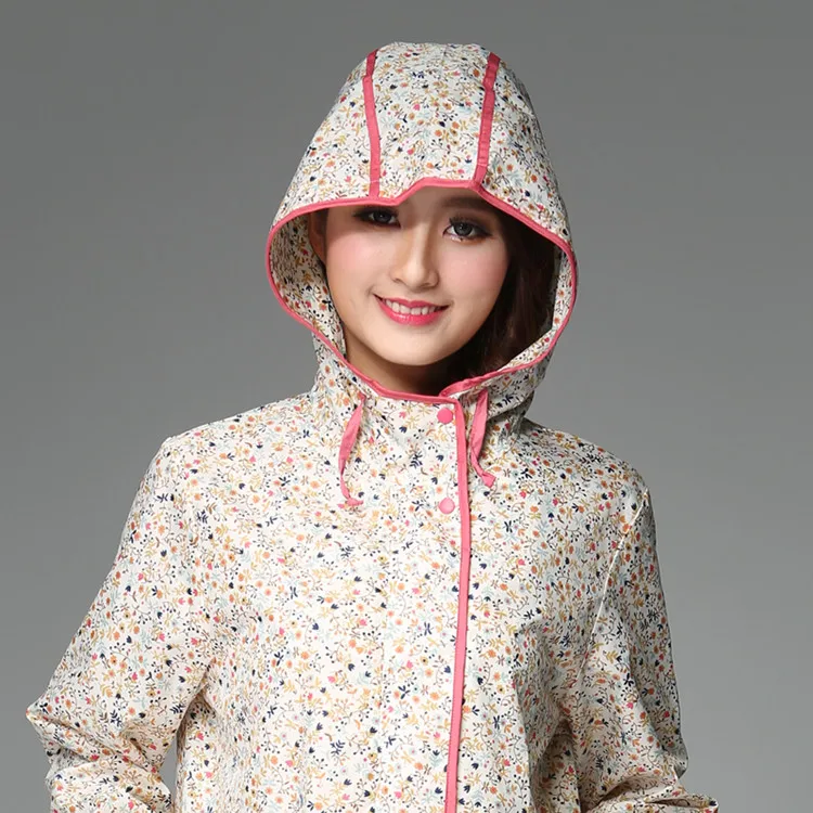 Уличная мода для женщин и девочек плащ с маленькими цветами непромокаемое пальто