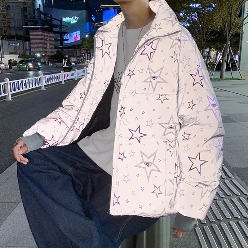 

Куртка мужская осенне-зимняя с воротником-стойкой, в стиле оверсайз