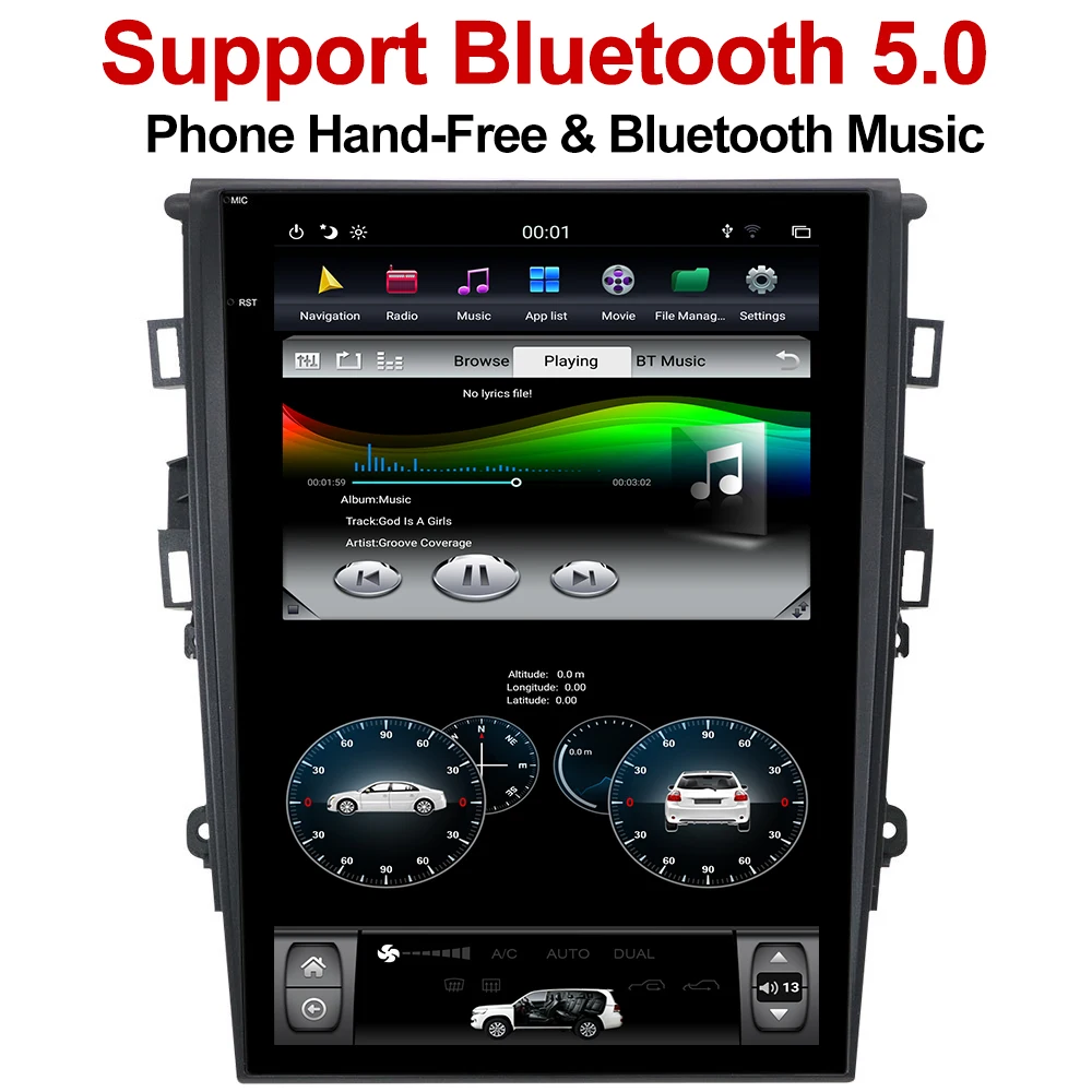 Автомагнитола YAZH для Ford Mondeo Fusion MK5 2013 2014 2015 с Android 9 0 4 Гб ОЗУ 12 1 &quotIPS GPS дисплей DSP