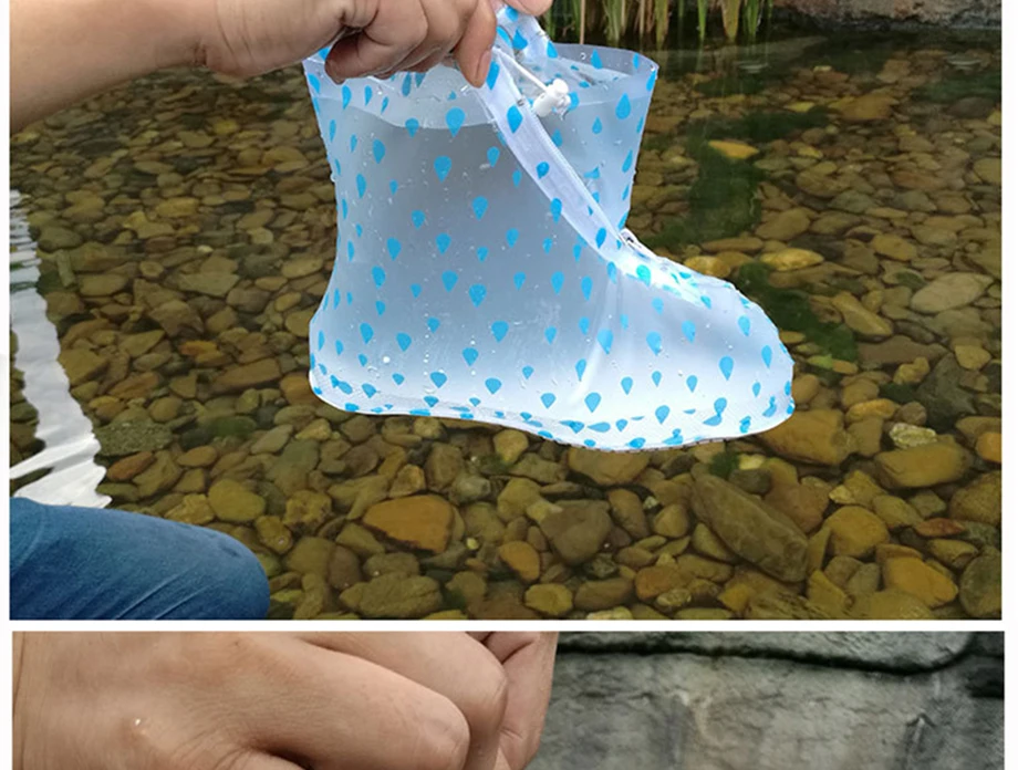 1 Pair Of PVC Waterproof Shoe Covers Reusable Overshoe Thickening Unisex Non-slip Rain Boots Set Fishing Waterproof Rain Boots