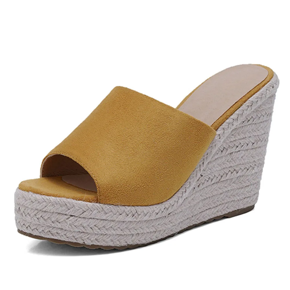 

Classic Basic Peep Toe Platform Wedges Slippers For Ladies Outside Indoor Shoes Woman Causal Comfort Summer New Hot Sale