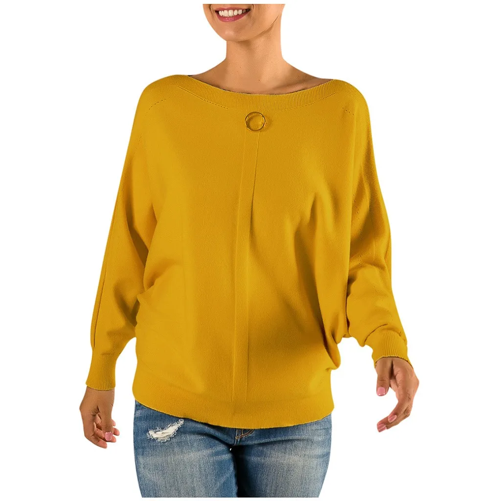 Зимняя одежда женский свитер деловая офисная пуловер Женский вязаный Однотонный