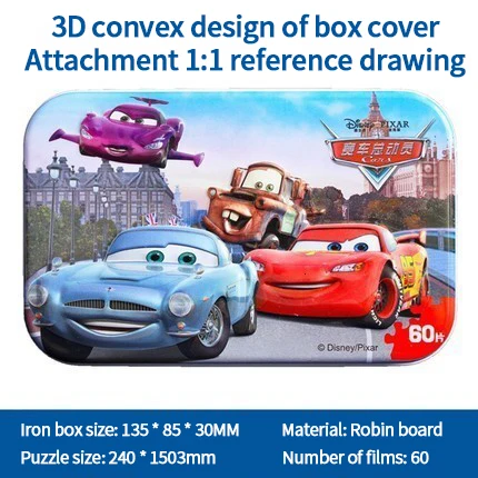 

Disney Frozen Car Jigsaw Cartoon 60 Slice Small Piece Puzzle Toy Children Wooden High Quality Kids Educational Baby Gift