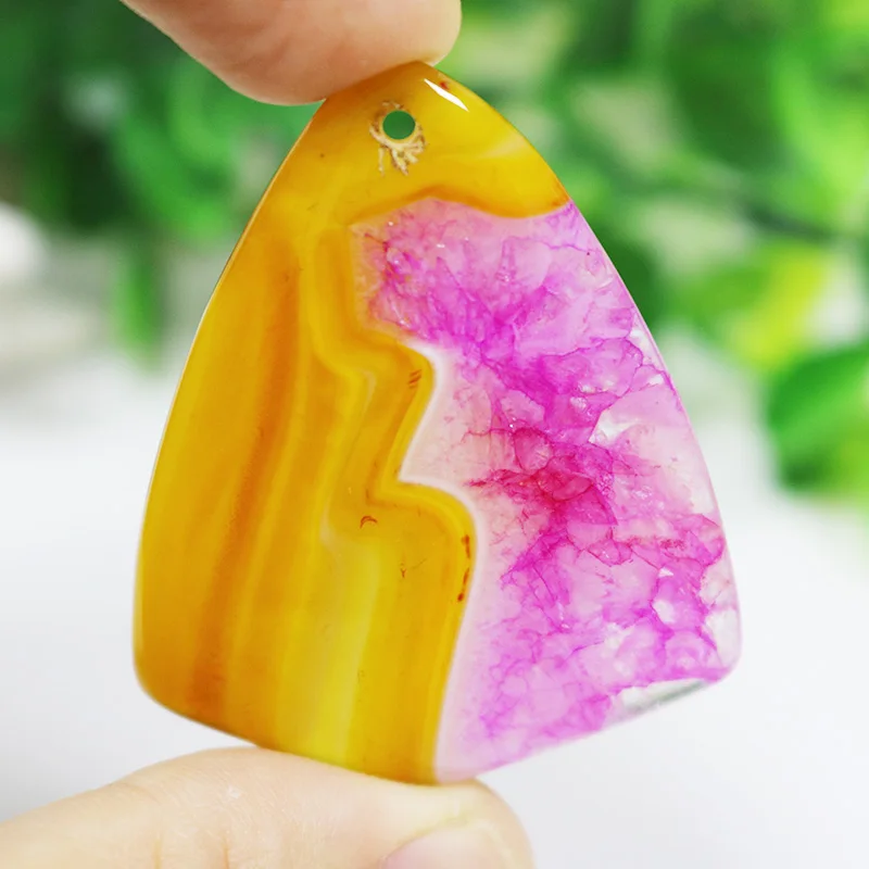 Природные Подвески радужные друзы Geode с украшением в виде кристаллов форме