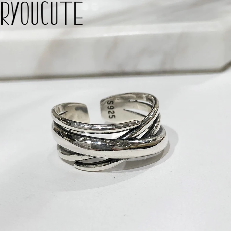 Женские Геометрические кольца в стиле бохо Большие серебристые ретро