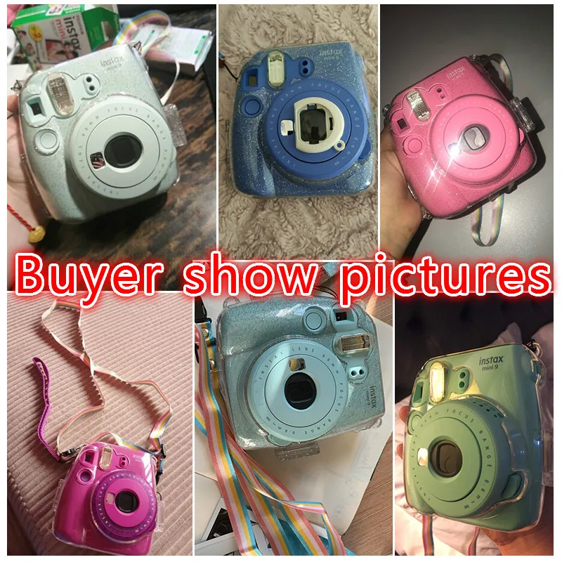 

Crystal Transparent Protective Case Cover Pouch Shoulder Strap for Fuji Fujifilm Instax Camera Instant Mini 9 8 8+ Accessories