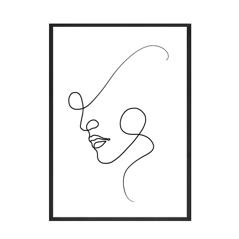 

Abstract art portrait decorative painting simple Nordic art living room study bedroom painting posters can be customized