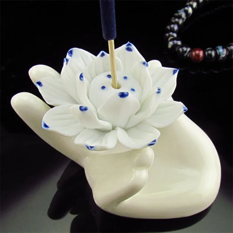 Керамическая курильница лотоса бергамота романтическая свечка буддийские