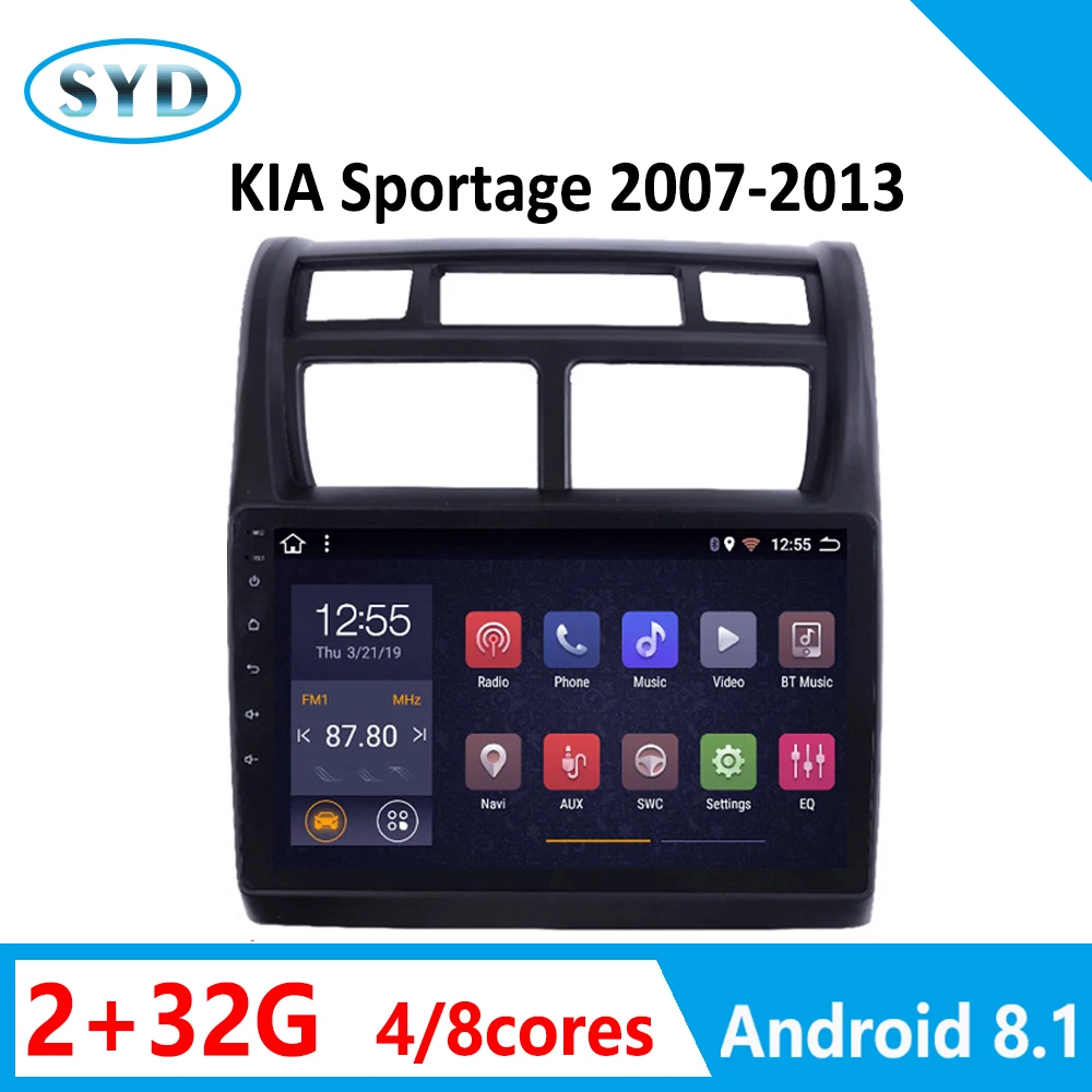 Автомагнитола для KIA Sportage 2007 2013 автомобильный DVD плеер 2 ГБ + 32 Android 8 1 9 дюймовая