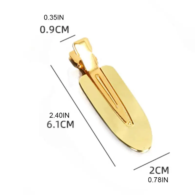 Золотые бесшовные зажимы для волос без изгибов 2 шт. складок следов зажим завивки