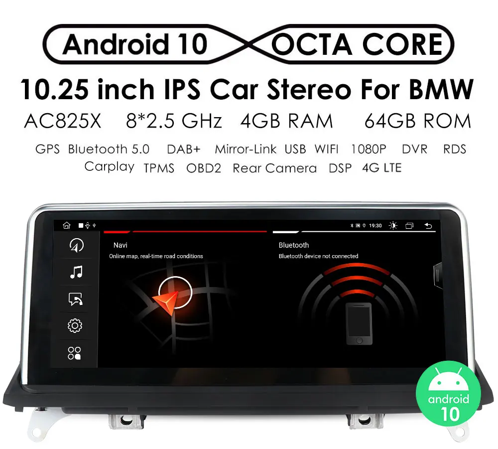 

Автомагнитола 10,25 дюйма, Android, стерео, мультимедийный плеер для BMW X5 E70 X6 E71 2007-2010, автомагнитола CCC, видео 64 ГБ, 4G, сеть RDS