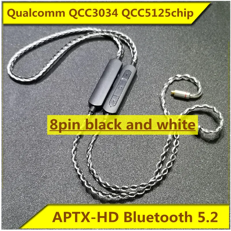 

Qualcomm QCC3034 QCC5125chip HIFI lossless Bluetooth headset cable APTX-HD mmcx 0.78 IE80 IM50 A2DC IE40PRO 8pin black and white