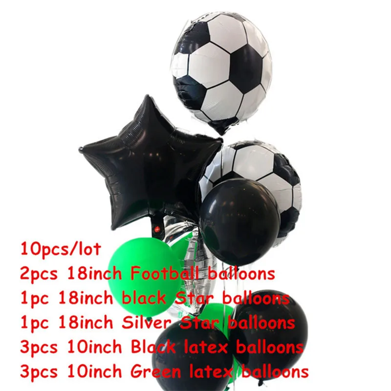 10pcs Football Soccer Theme Party Round Balloons Black White Confetti Helium Balloon Sports Meet Boy Decoration Supplies | Дом и сад
