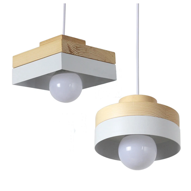 Подвесной светильник в скандинавском стиле железная деревянная лампа для