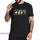 Футболка с надписью Kiss Band, футболки в стиле рок-н-ролл, европейский размер, 100% хлопок, Классические мужские повседневные топы с коротким рукавом