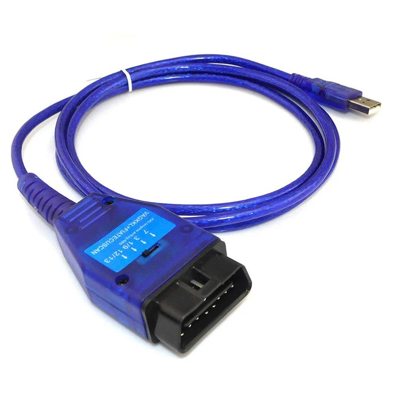 Диагностический сканер OBD2 с интерфейсом USB KKL и адаптером подушки