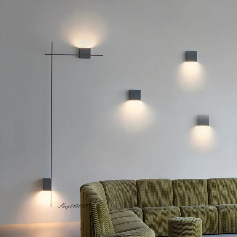 Applique a Led postmoderne lampade da parete di design nordico per TV sfondo applique decorazioni da parete illuminazione soggiorno lampade da camera da letto