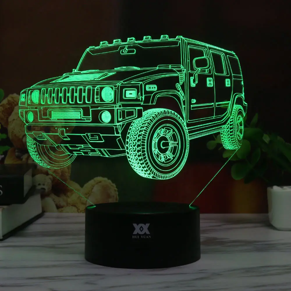 style 7 7 цветов DC 5V 3D светодиодный ночной Светильник для кросса USB дети мальчик Цвет Фул атмосферная лампа сенсорный Управление подарок на год - Испускаемый цвет: style 7