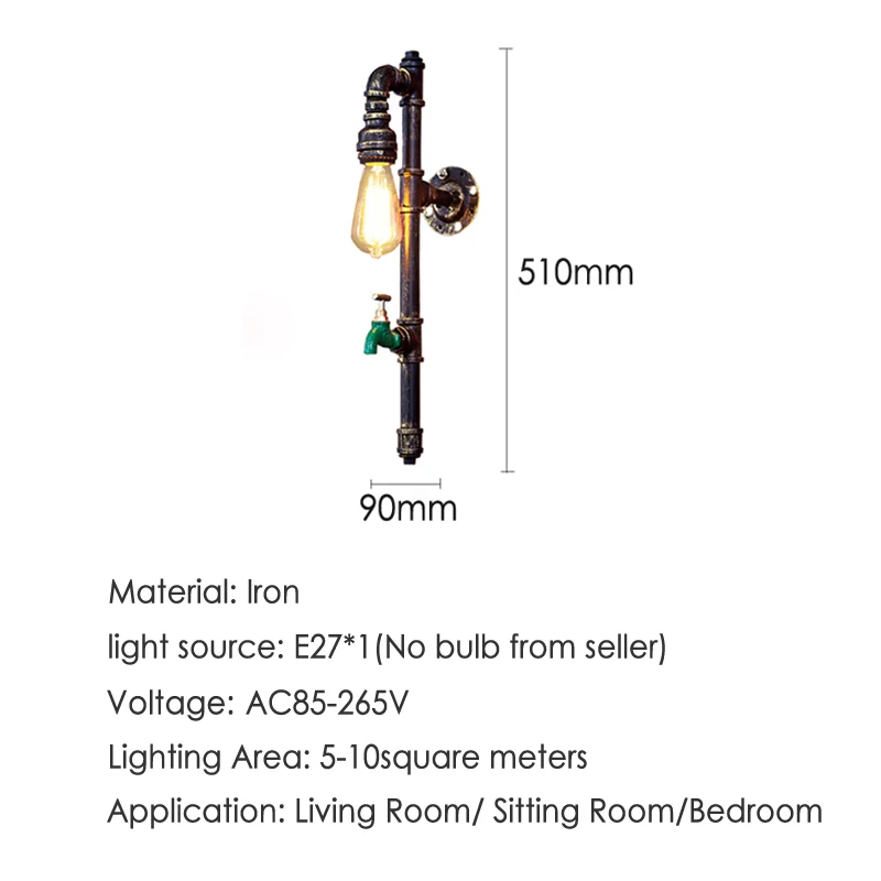 Винтажная лампа в стиле стимпанк настенный светильник лофт для ресторана бара