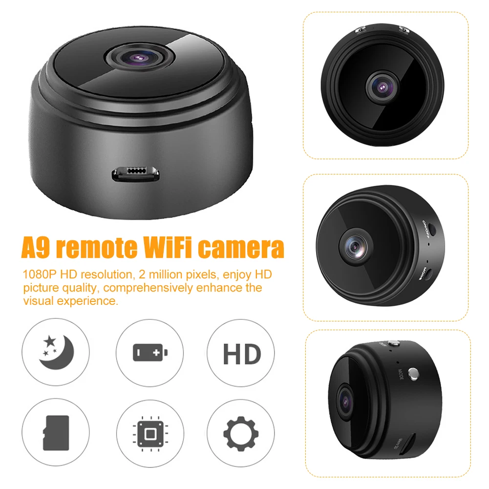 

1080P Mini Home Indoor Outdoor Auto Night Vision Surveillance Video Wide Angle Wireless WIFI Camera Security Motion Detection