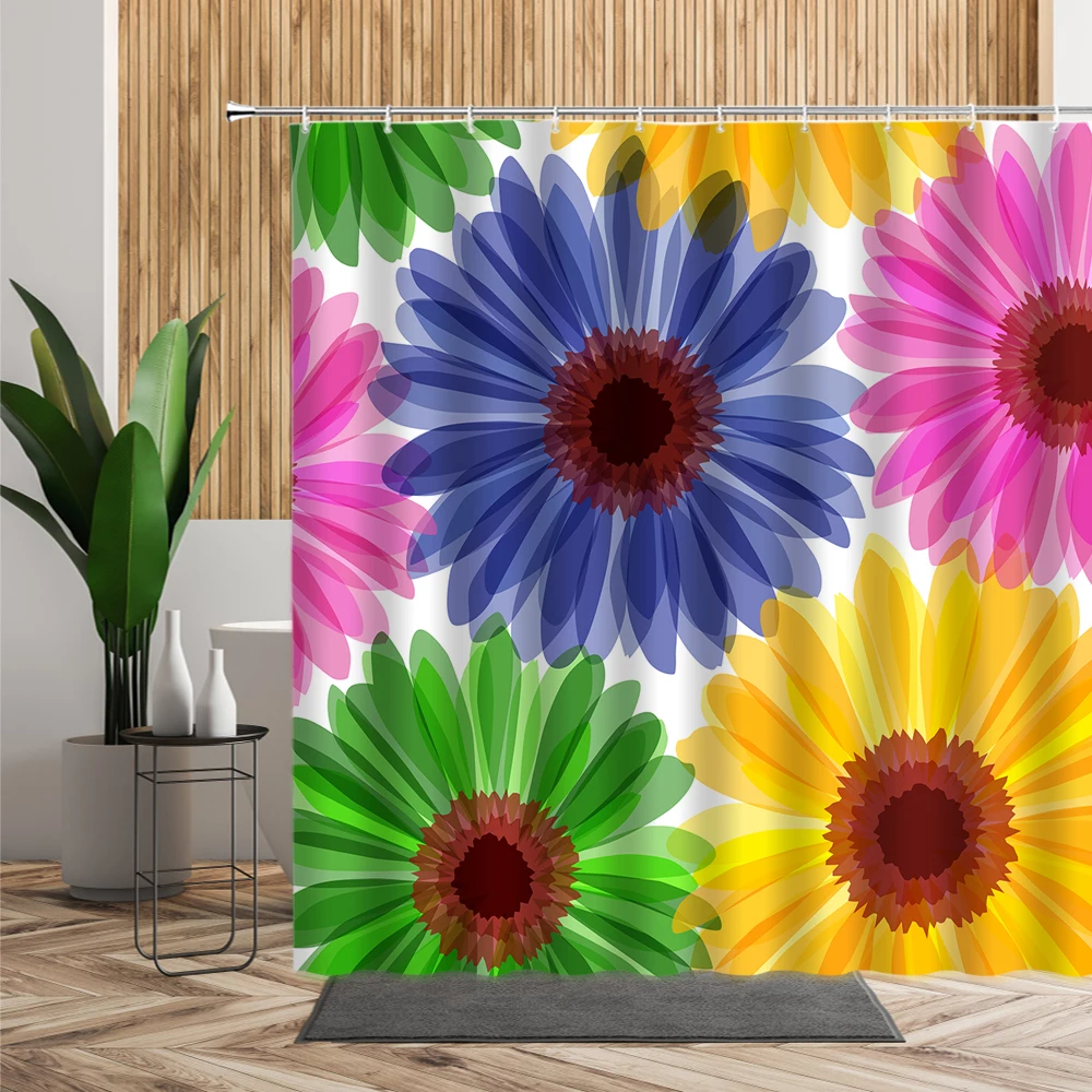 Водонепроницаемая занавеска для душа розовая шторка с изображением розового