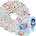 2022 новые абстрактные женские наклейки для ногтей на лицо, водные черные цветы, лист, слайдеры, бумага для дизайна ногтей, декоративные Стикеры, сделай сам, маникюрные фольги