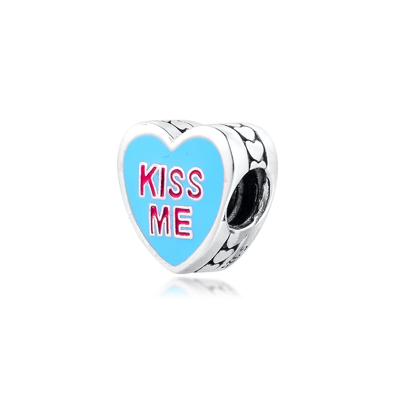 

DIY Fits for Pandora Charms Bracelets Candy Hearts Beads 100% 925 Sterling-Silver-Jewelry Free Shipping