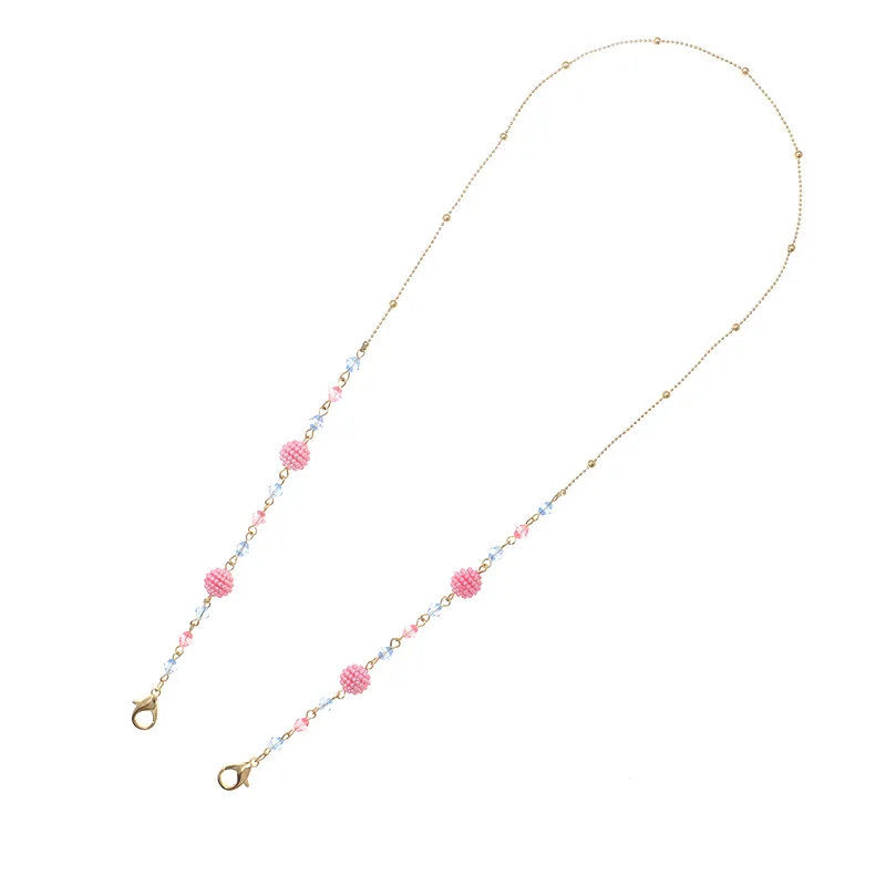 

2020 Crystal Cute ball children anti-drop mask chain Gold Color mask strap necklace lanyards