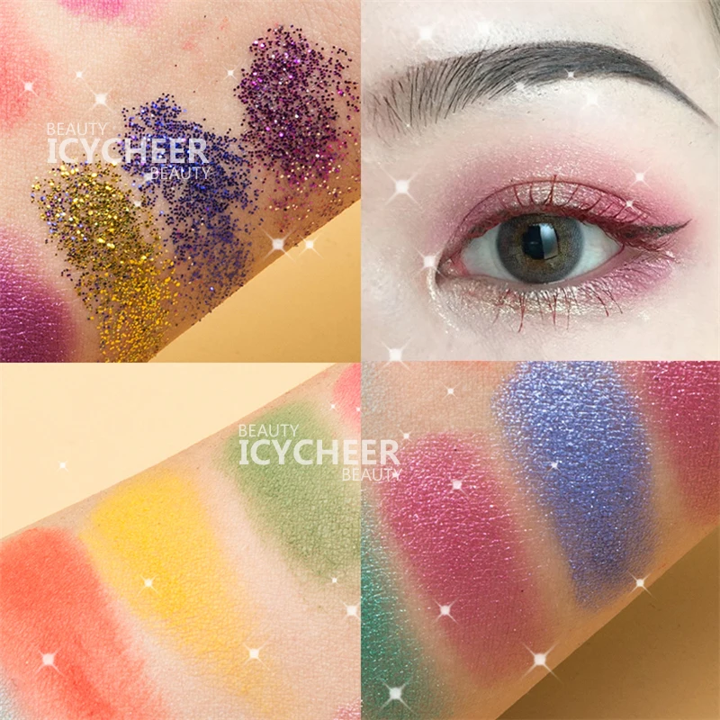 Косметика ICYCHEER 88 цветов тени для век Палетка кремовые мерцающие блестящие