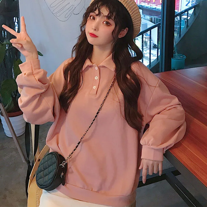 Женский пуловер с длинным рукавом Kawaii повседневный Толстый Пуловер отложным