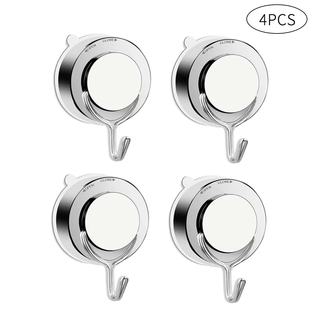 

4PCS Simple Suction Cup Hooks Reusable Heavy Duty Stainless Steel Vacuum Seamless Sucker Hook For Bathroom Kitchen Accessory