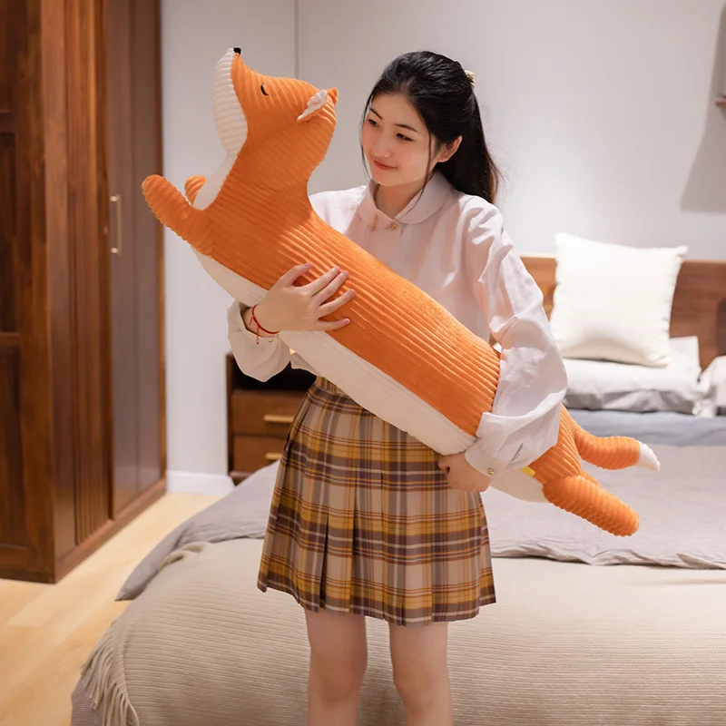 

110cm Cartoon Fox Husky Shiba Inu Sausage Dog Plush Toys Soft Animals Dolls Cute Long Sleeping Pillow for Children Kids Gift