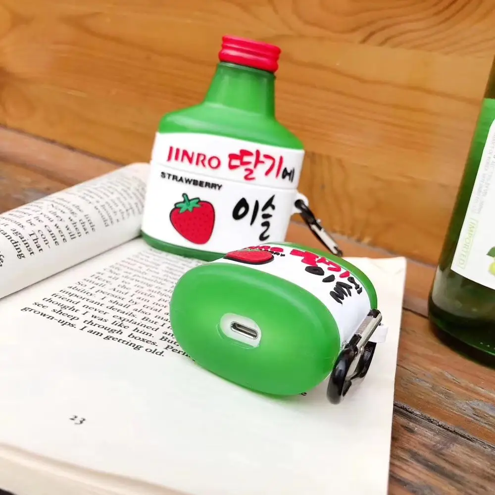 3D чехол Jinro Shochu для AirPods pro Bluetooth наушников Apple Airpods 2 корейский мягкий защитный