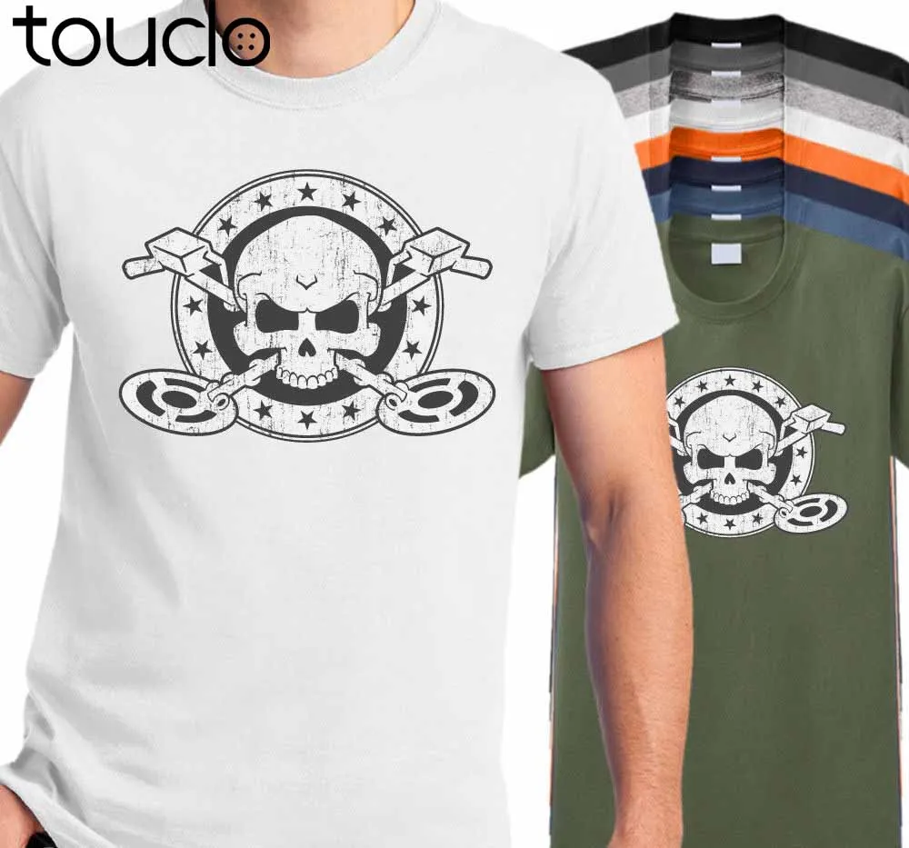 Футболка мужская с изображением черепа и металла повседневная тенниска