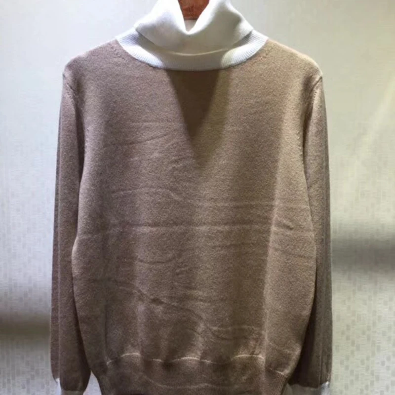 Свитер с высоким воротом Женский пуловер Высокоэластичный вязаный тонкий