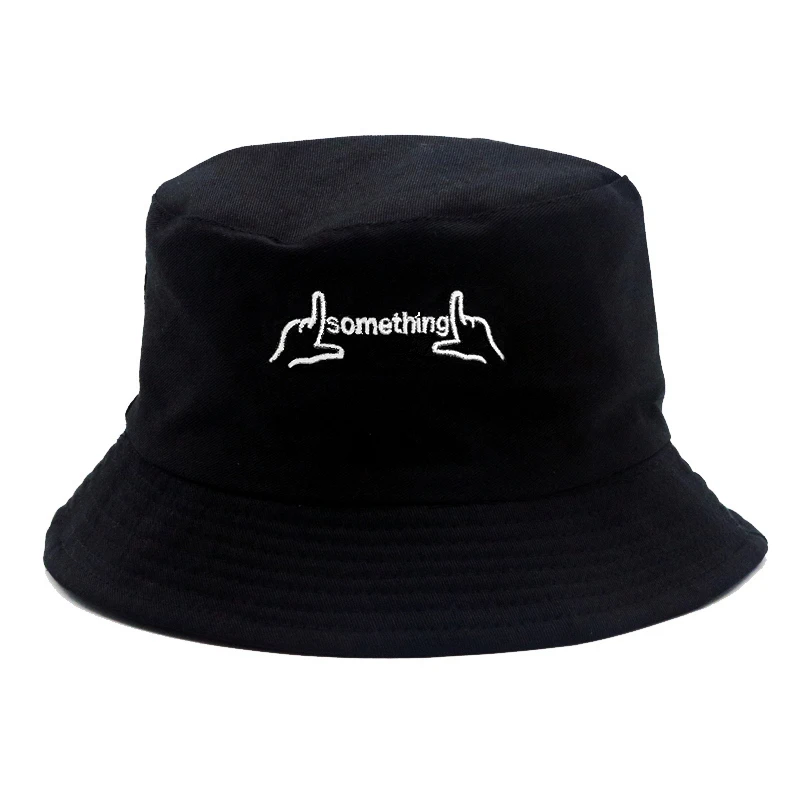 Двусторонняя одежда палец что то вышивка Панама мужская шляпа Для женщин Летняя