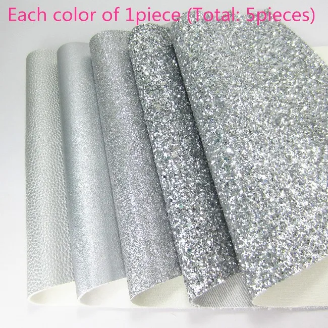 each color of 1piece Серебристая блестящая ткань и зернистая текстурированная искусственная синтетическая кожа для DIY обуви A4 лист " x 11,8" 1 шт HD016 - Цвет: each color of 1piece