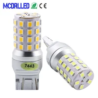 mcdrlled 2pcs t20 7443 7440 car led turn signal light auto brake lamps reverse bulbs 5w red yellow white