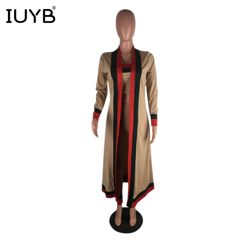 IUYB, весна, хит, повседневные, женские, 3 шт, одноцветные, 3 цвета, облегающие комплекты, дамские, без бретелек, полный рукав, длинные штаны, комбинезоны