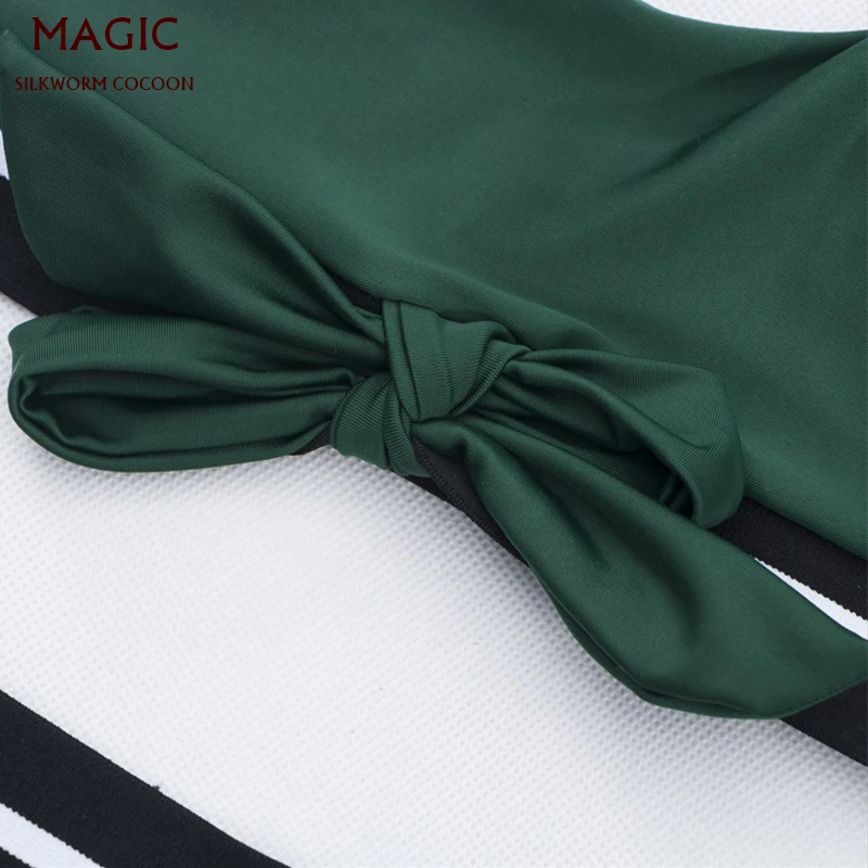 Однотонный зеленый комплект бикини Женский пикантный купальник с жилетом и