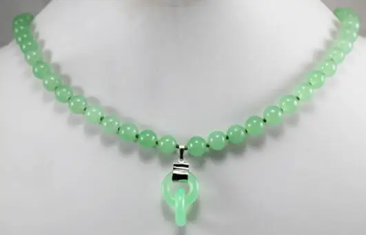 

Wholesales -Jewelry beautiful beautiful 7-8mm green Jade +pendant