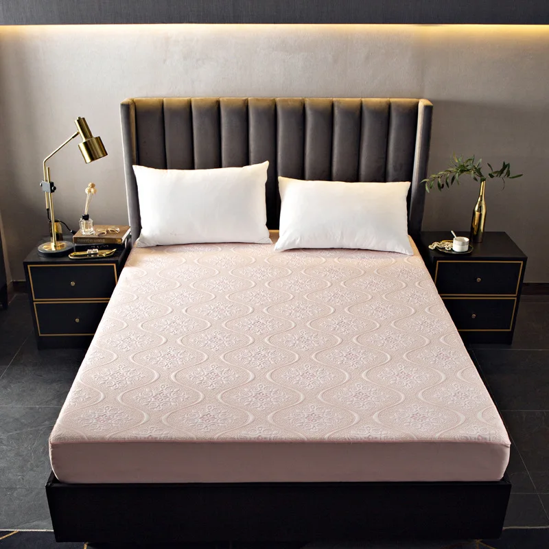 Водонепроницаемый стеганый чехол для кровати с принтом дышащий нескользящий